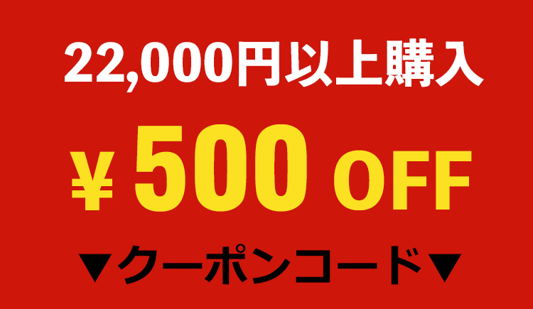 22,000円以上購入500円OFFクーポン!