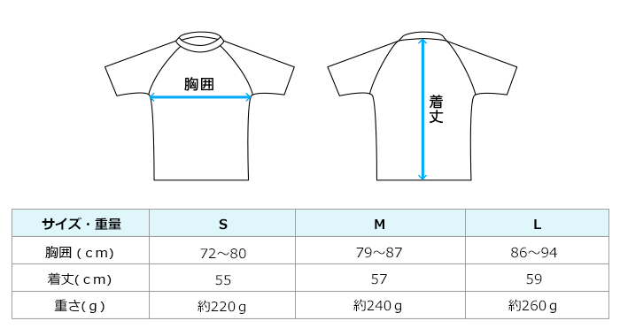 リーフツアラーレディースラッシュガード サイズ表